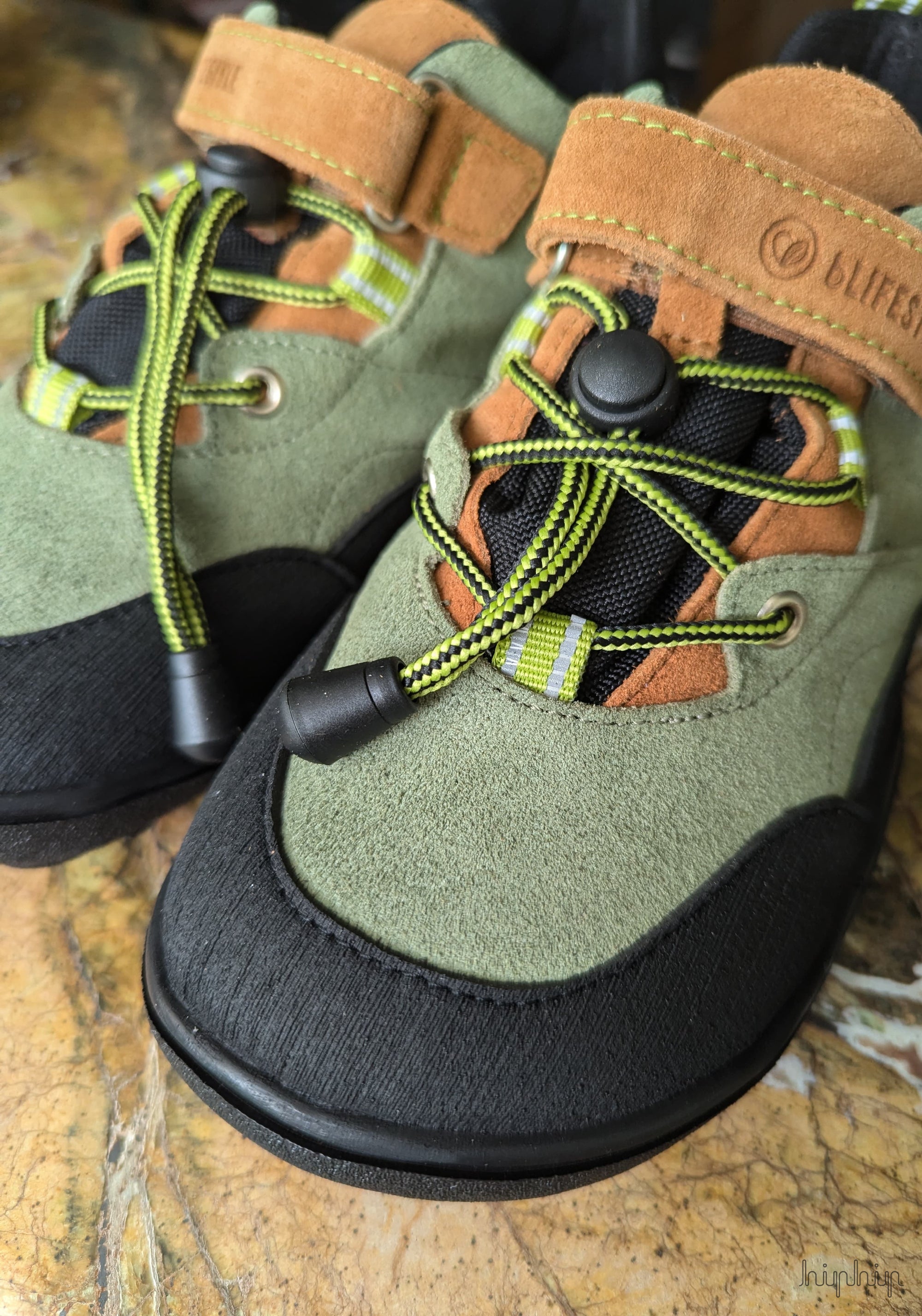 Pantofi drumeție Barefoot impermeabili - Caprini Green Moss