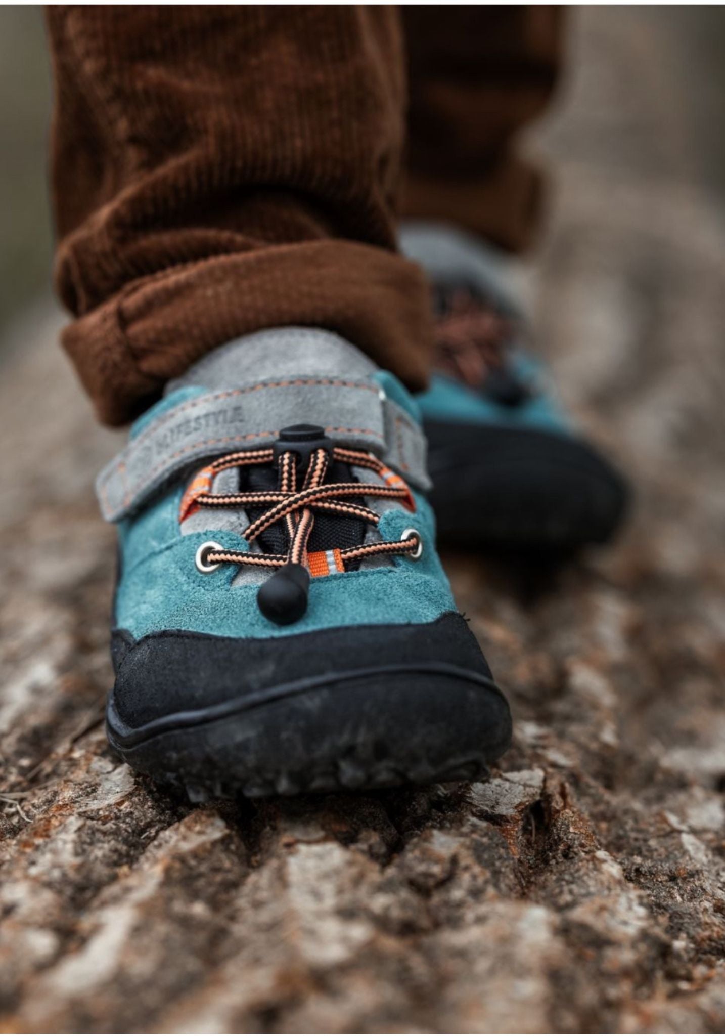 Pantofi drumeție Barefoot impermeabili - Caprini Petrol