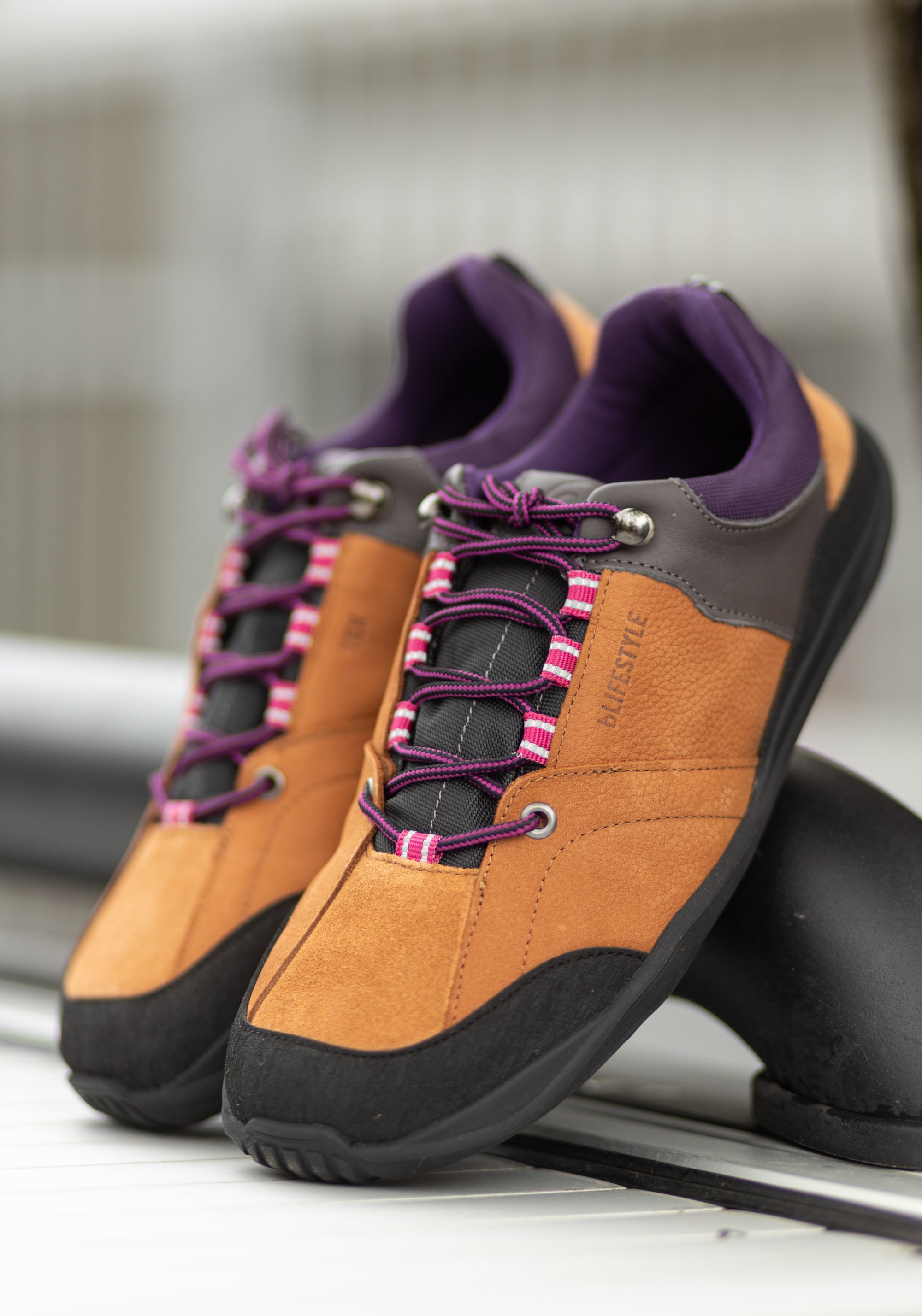Pantofi drumeție Barefoot impermeabili - Trekk Style Hazelnut/Berry