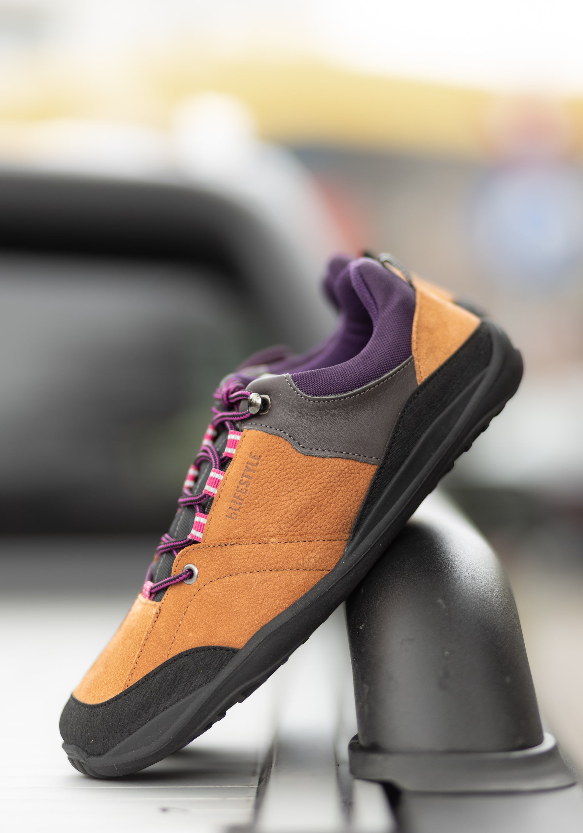 Pantofi drumeție Barefoot impermeabili - Trekk Style Hazelnut/Berry