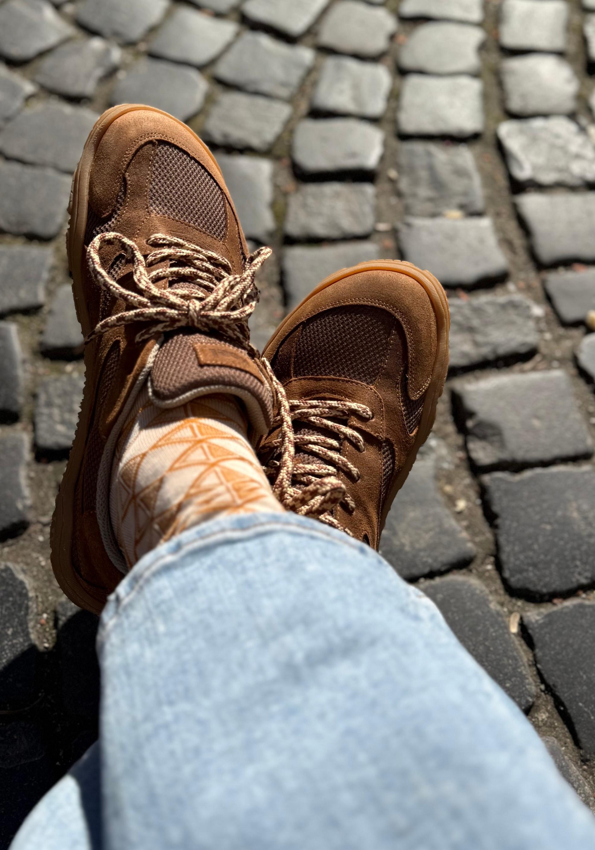Pantofi drumeție Barefoot - Ralph Cognac