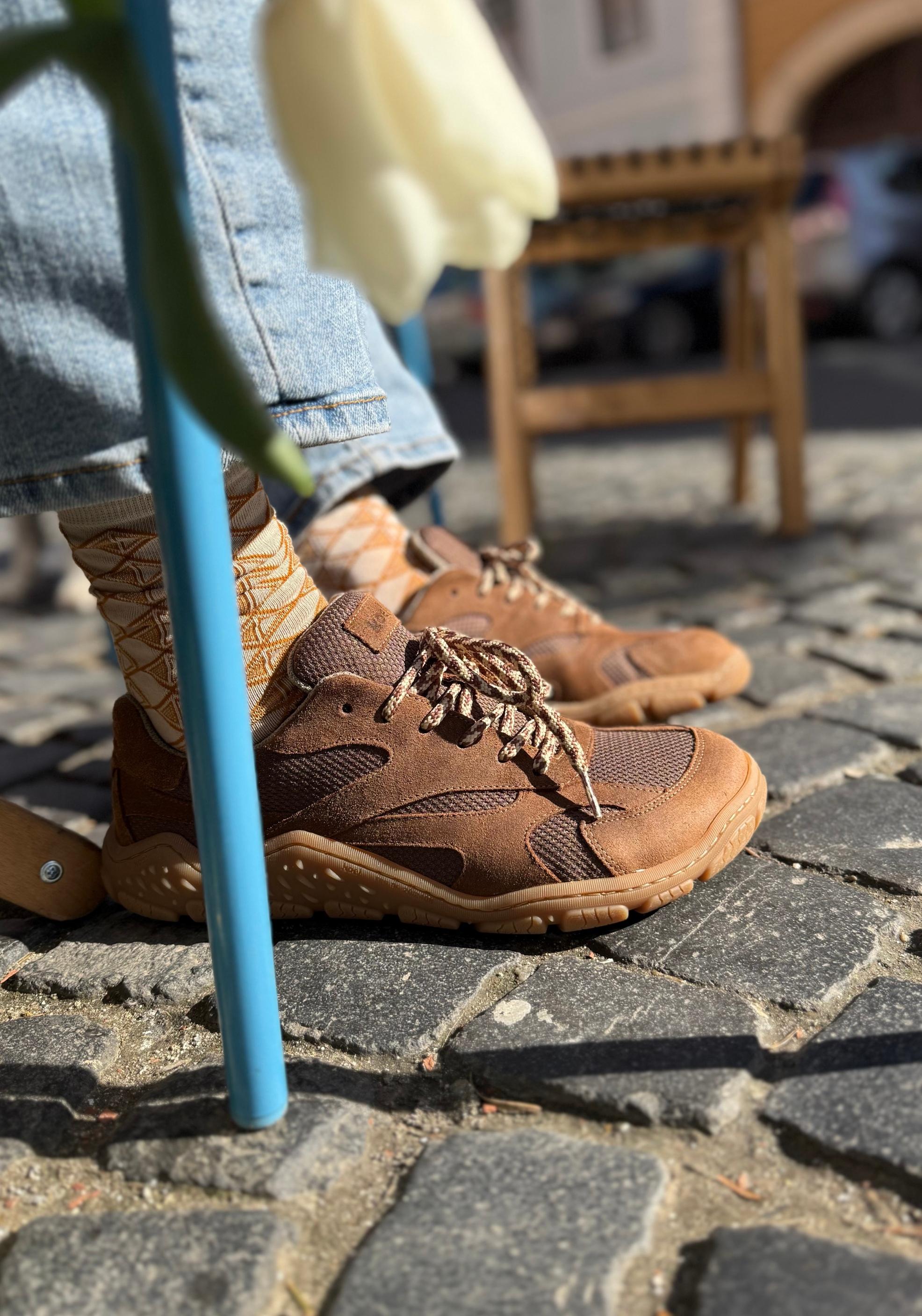Pantofi drumeție Barefoot - Ralph Cognac