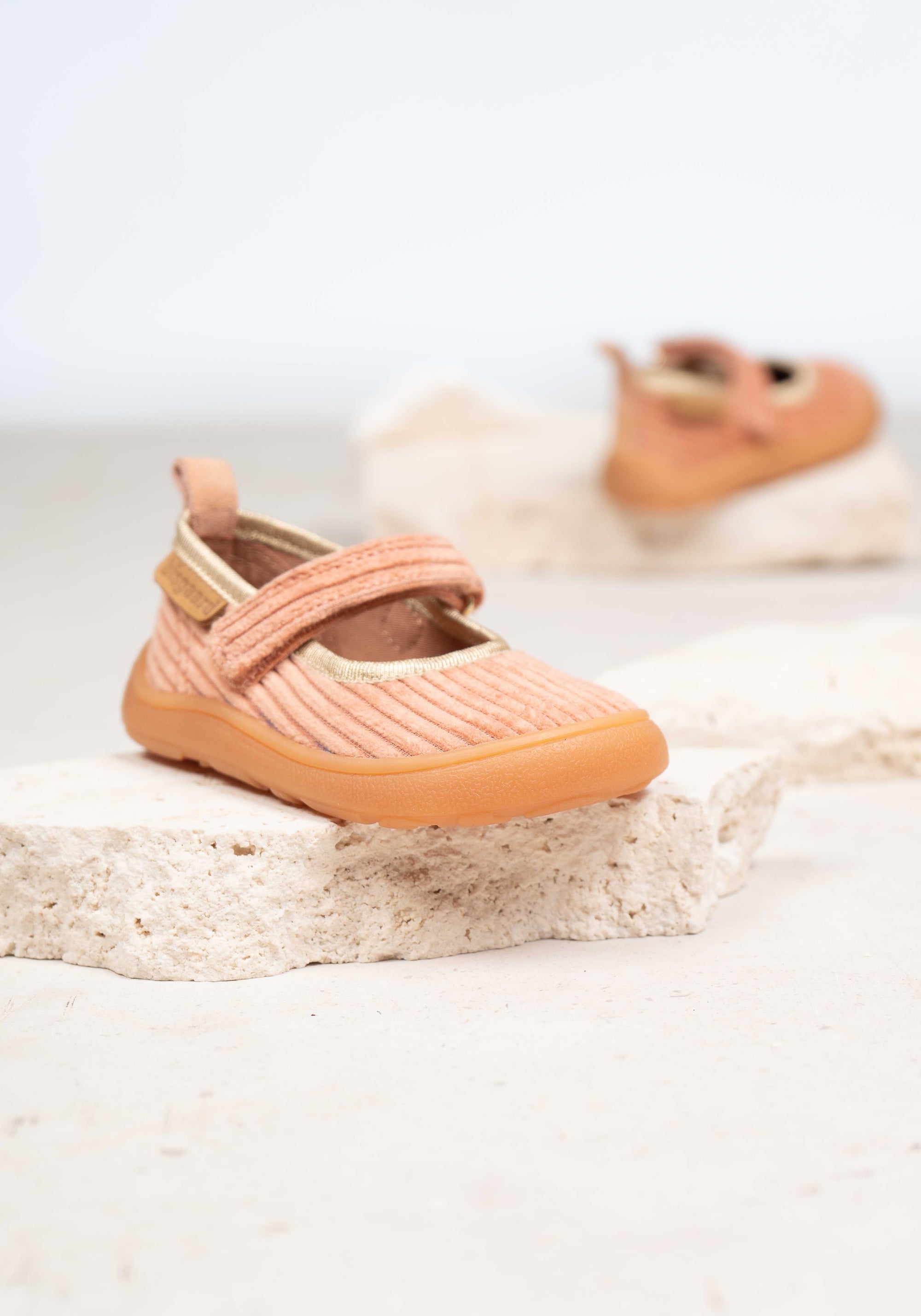 Pantofi interior Barefoot din bumbac - Ballet Rose