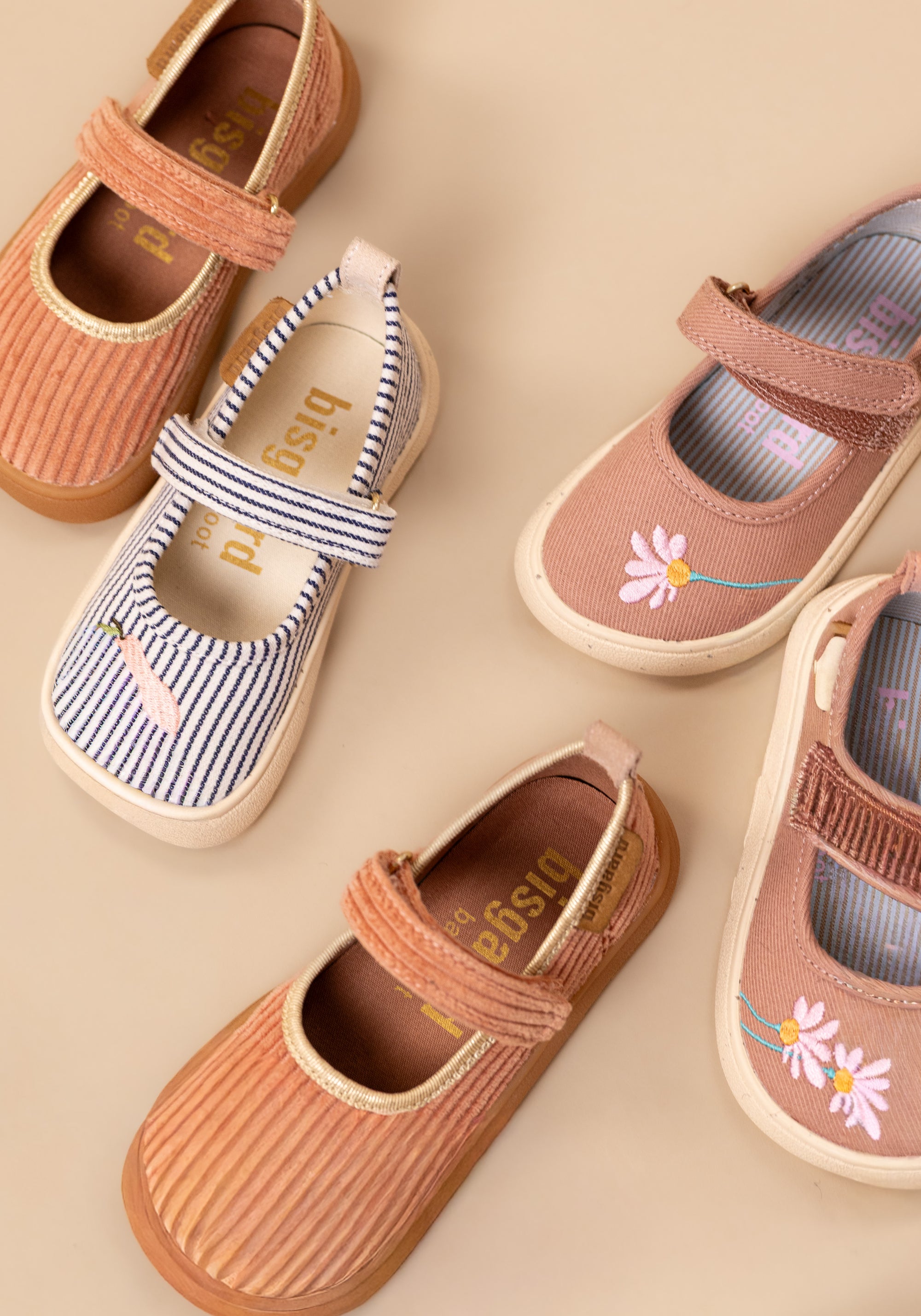 Pantofi interior Barefoot din bumbac - Ballet Rose