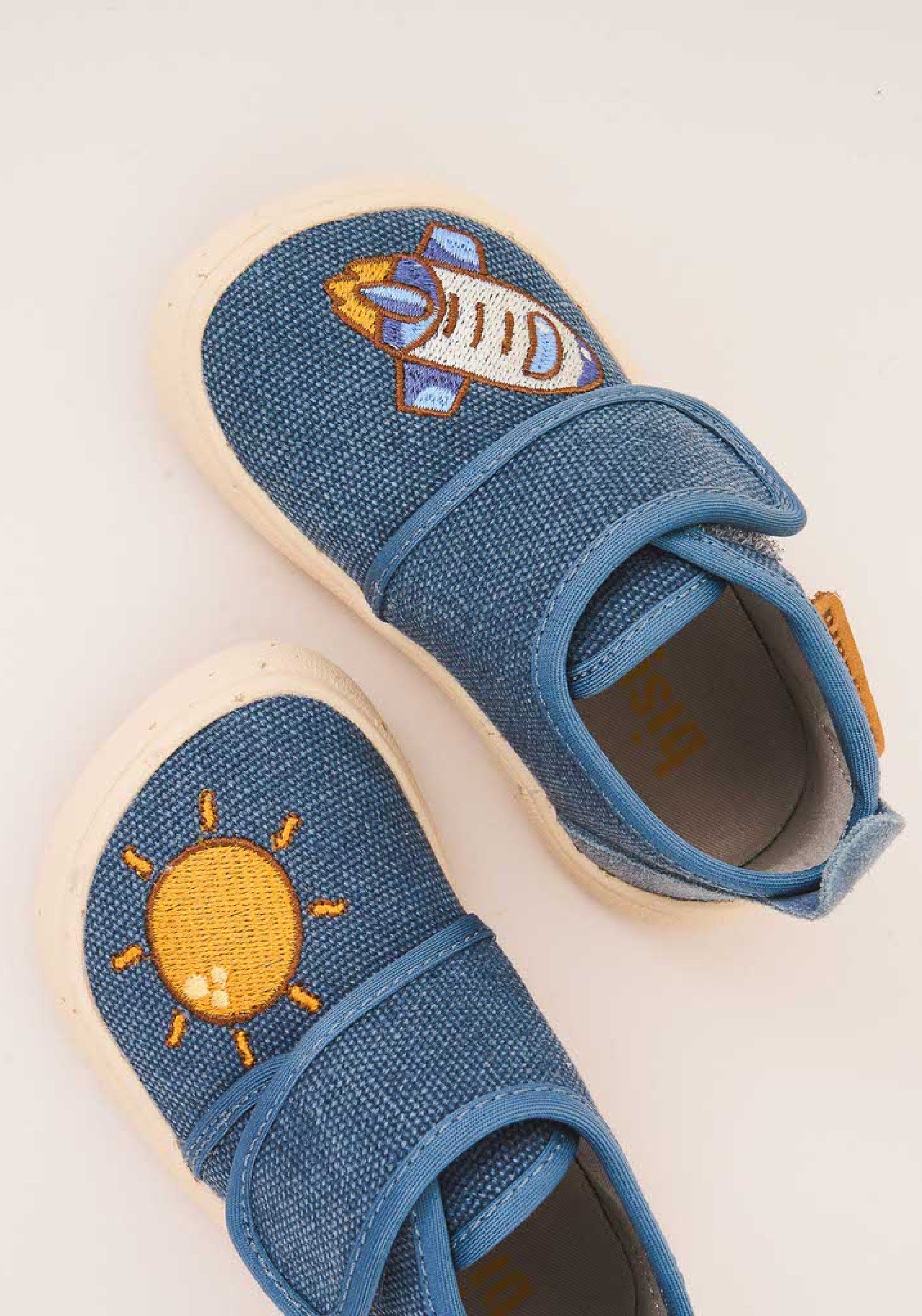 Pantofi interior Barefoot din bumbac - To The Moon