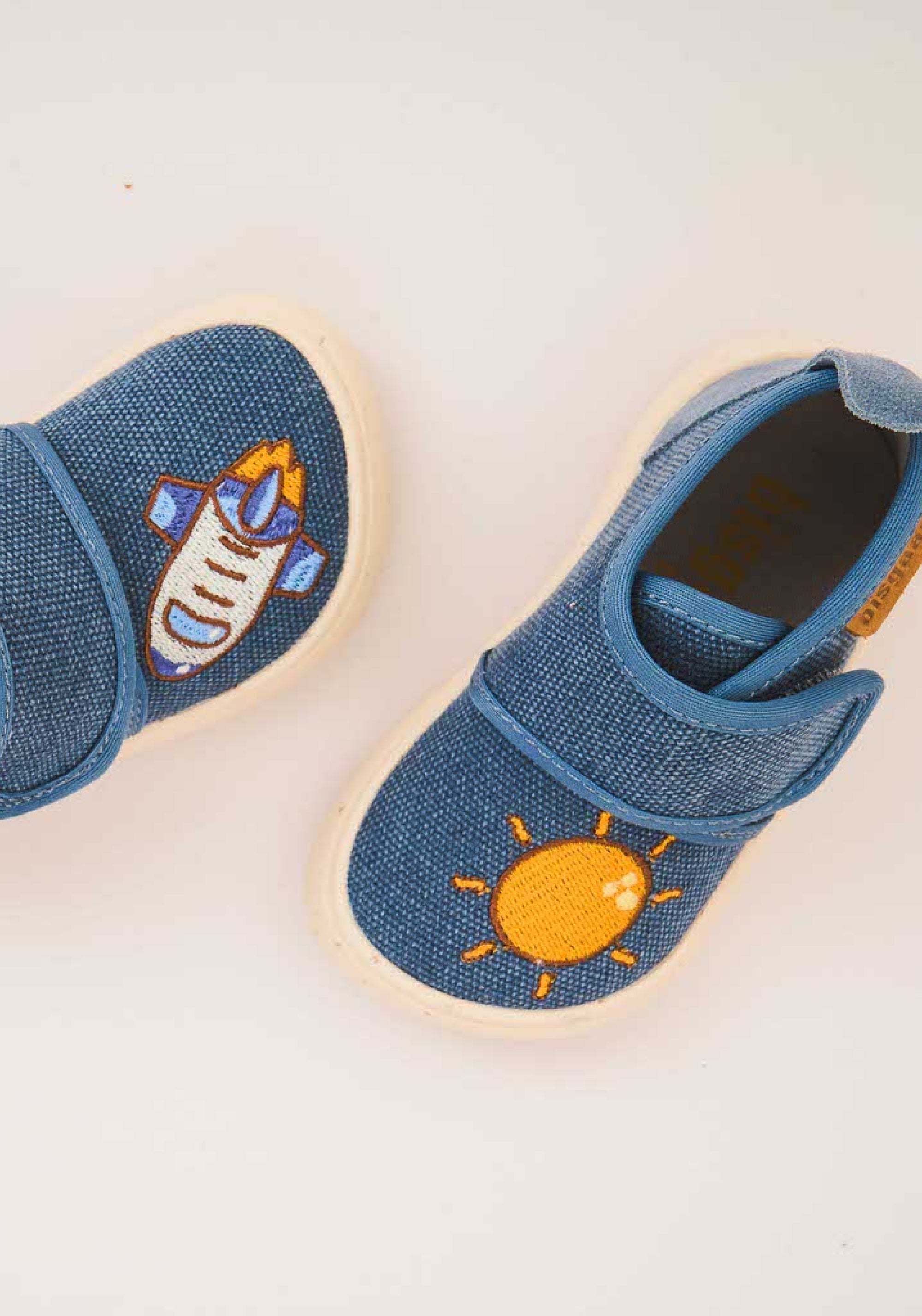 Pantofi interior Barefoot din bumbac - To The Moon