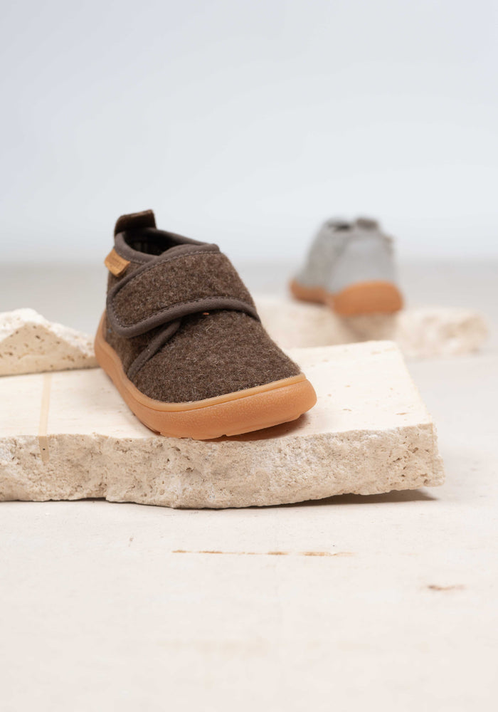 Pantofi interior Barefoot lână - Basic Brown