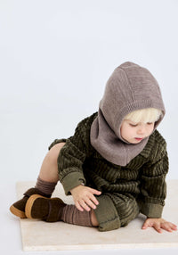Pantofi interior Barefoot lână - Basic Brown