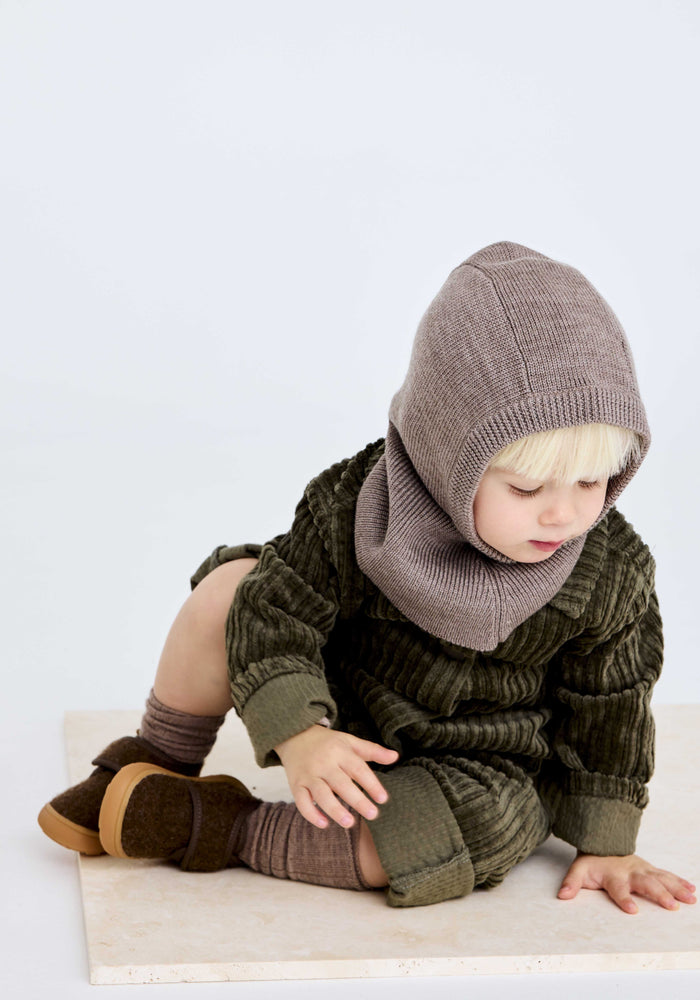 Pantofi interior Barefoot lână - Basic Brown