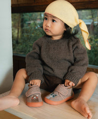 Pantofi interior Barefoot din lână - Brown