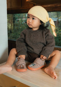 Pantofi interior Barefoot din lână - Brown