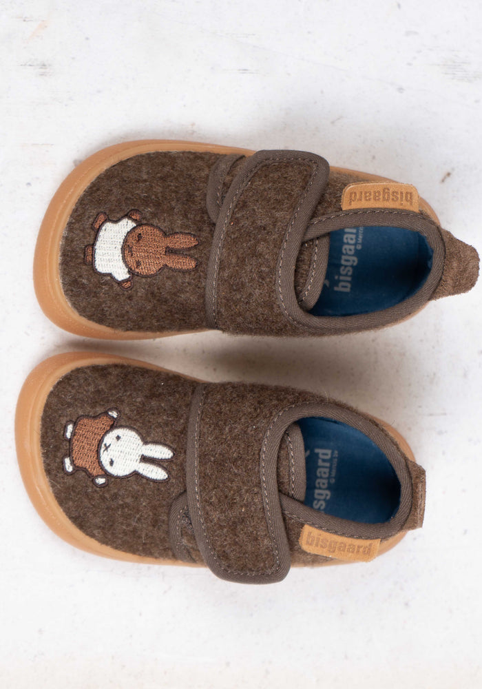 Pantofi interior Barefoot lână - Miffy Dark Brown