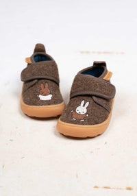 Pantofi interior Barefoot lână - Miffy Dark Brown
