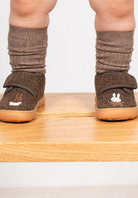 Pantofi interior Barefoot lână - Miffy Dark Brown