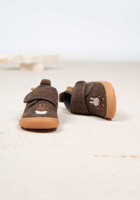 Pantofi interior Barefoot lână - Miffy Dark Brown