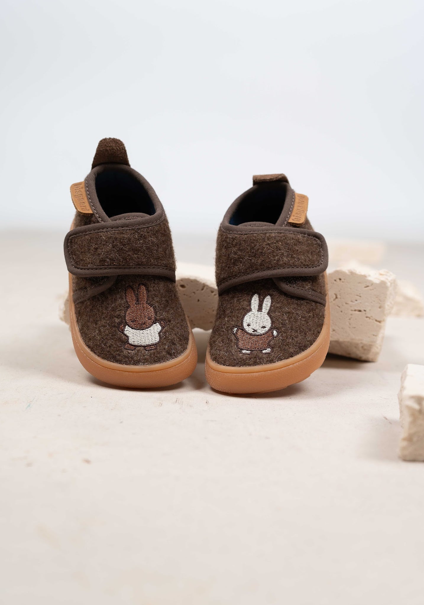 Pantofi interior Barefoot lână - Miffy Dark Brown