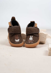 Pantofi interior Barefoot lână - Miffy Dark Brown
