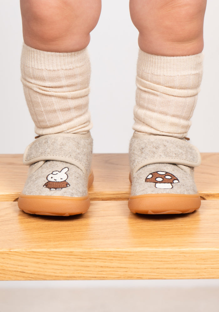 Pantofi interior Barefoot lână - Miffy Sand