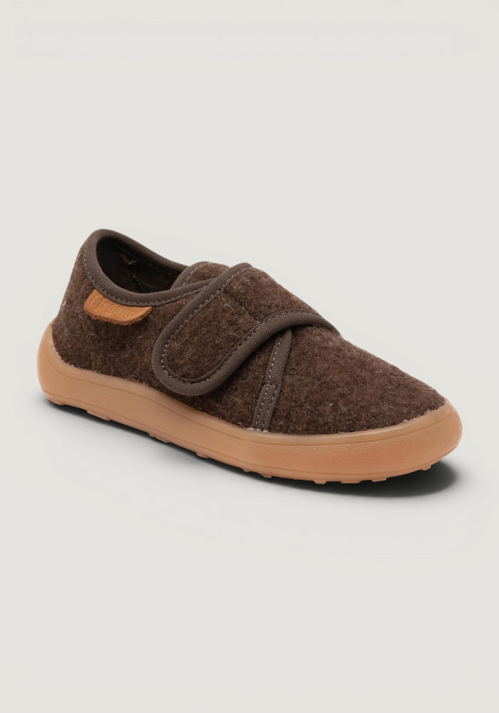 Pantofi interior Barefoot din lână - Pav Dark Brown