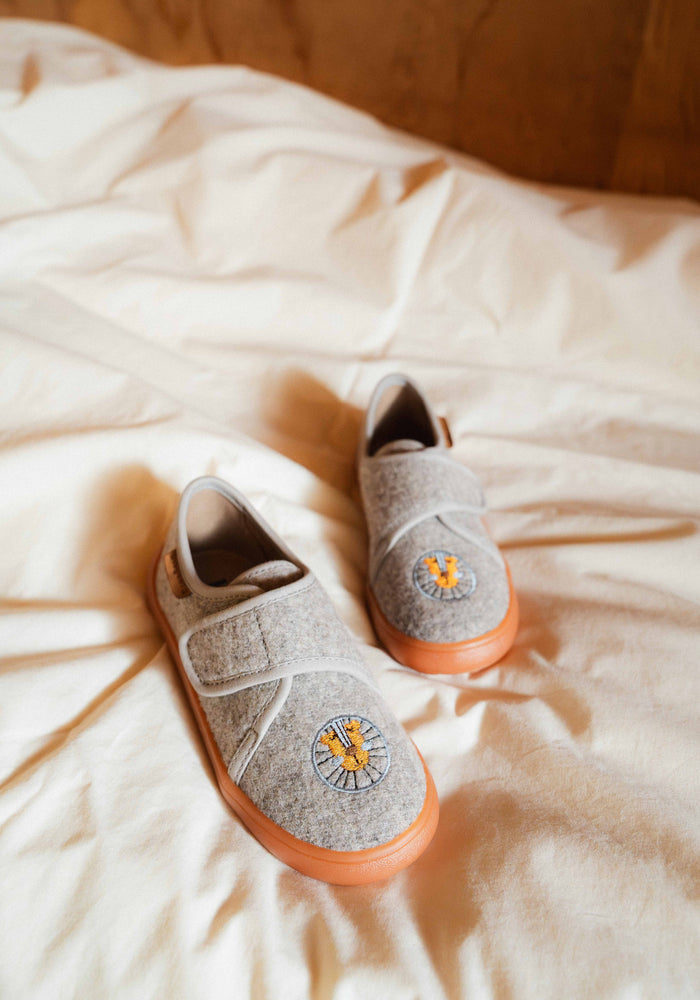 Pantofi interior Barefoot din lână - Pav Grey