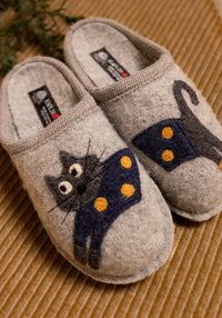 Papuci femei lână - Cucho Stone Grey Haflinger HipHip.ro