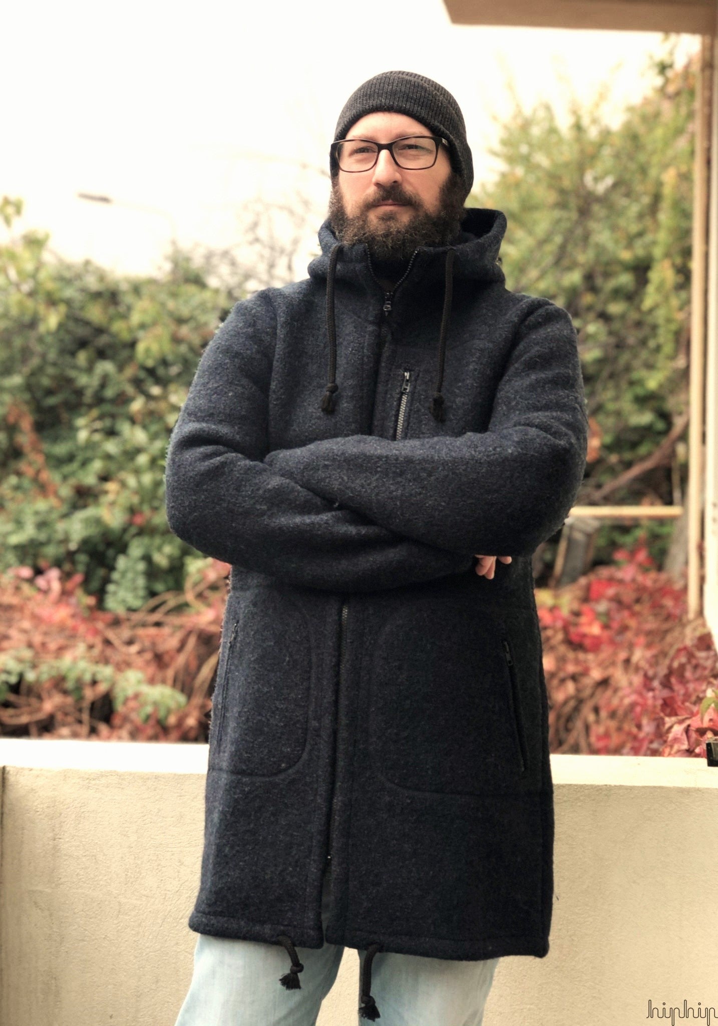 Parka bărbați W300 din lână fiartă - Patrick Anthracite