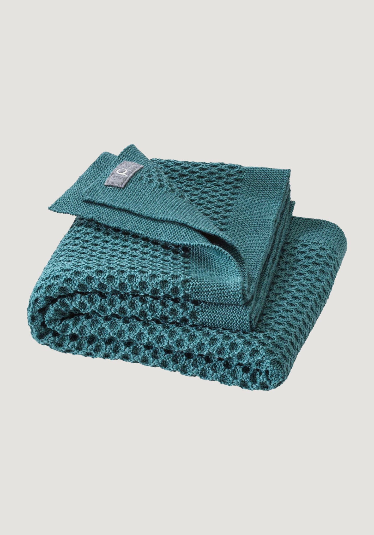 Pătură bebeluși honeycomb din lână merinos - Eucalyptus