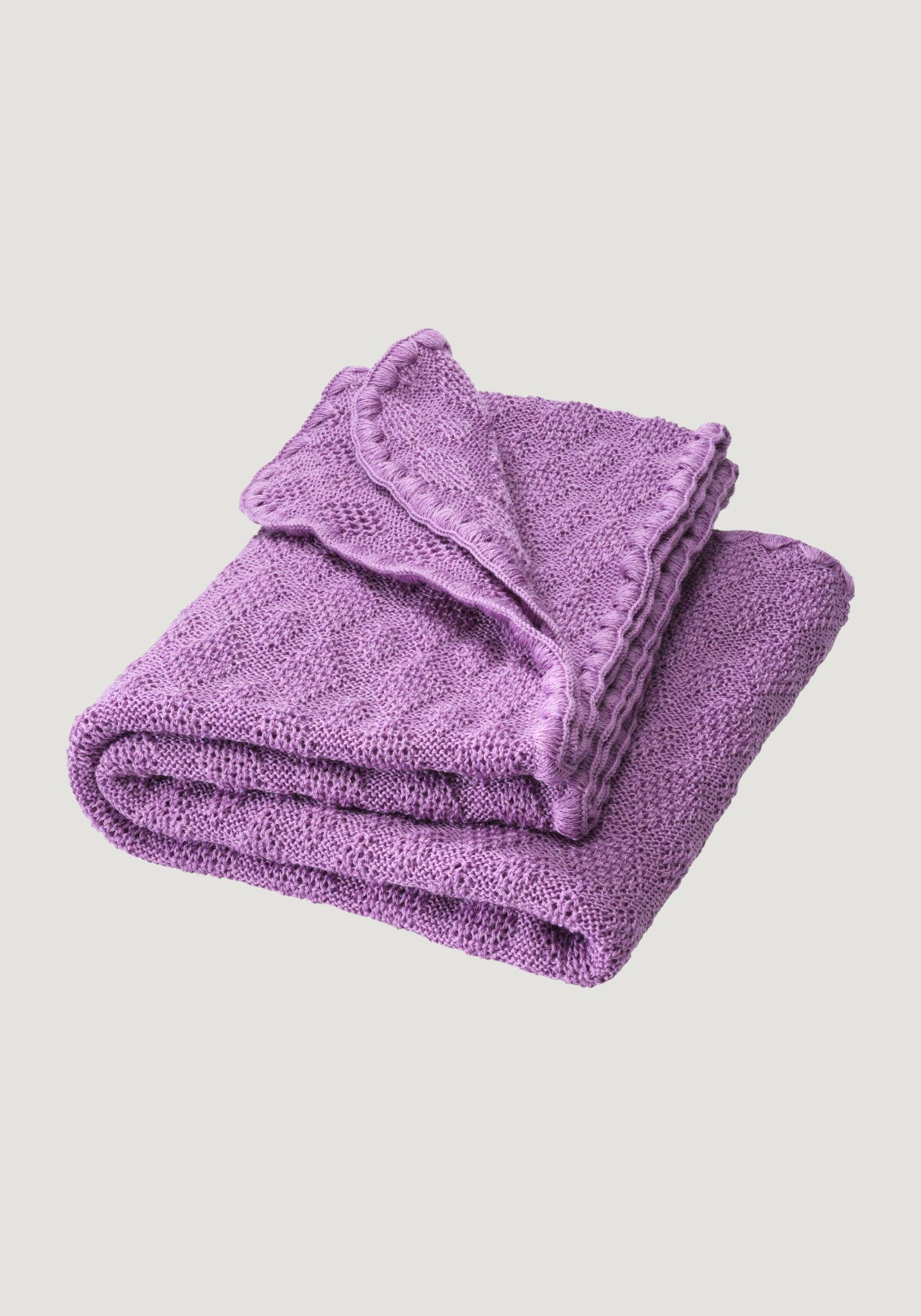 Pătură bebeluși din lână merinos - Lilac