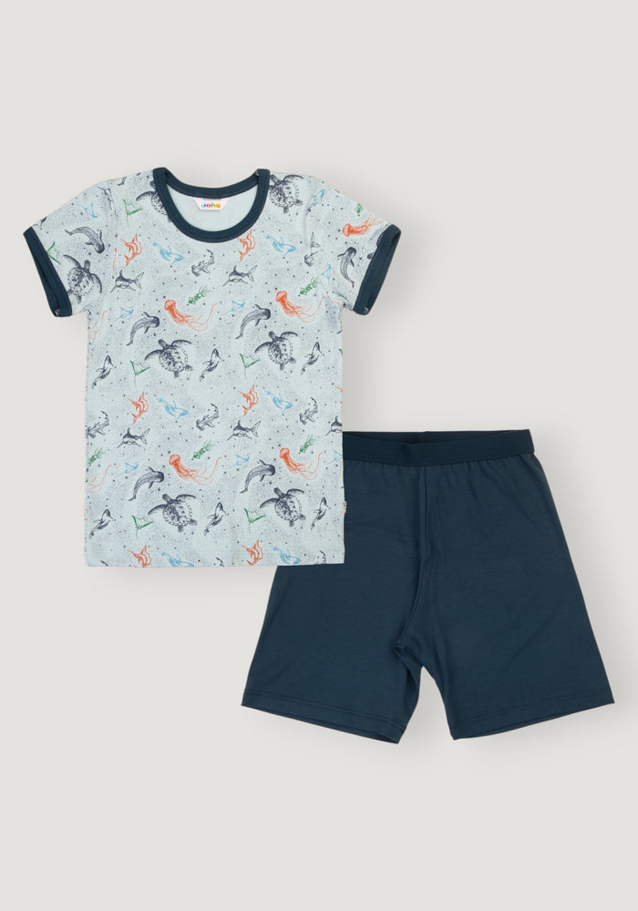 Pijama din bambus - Sea Animals Blue