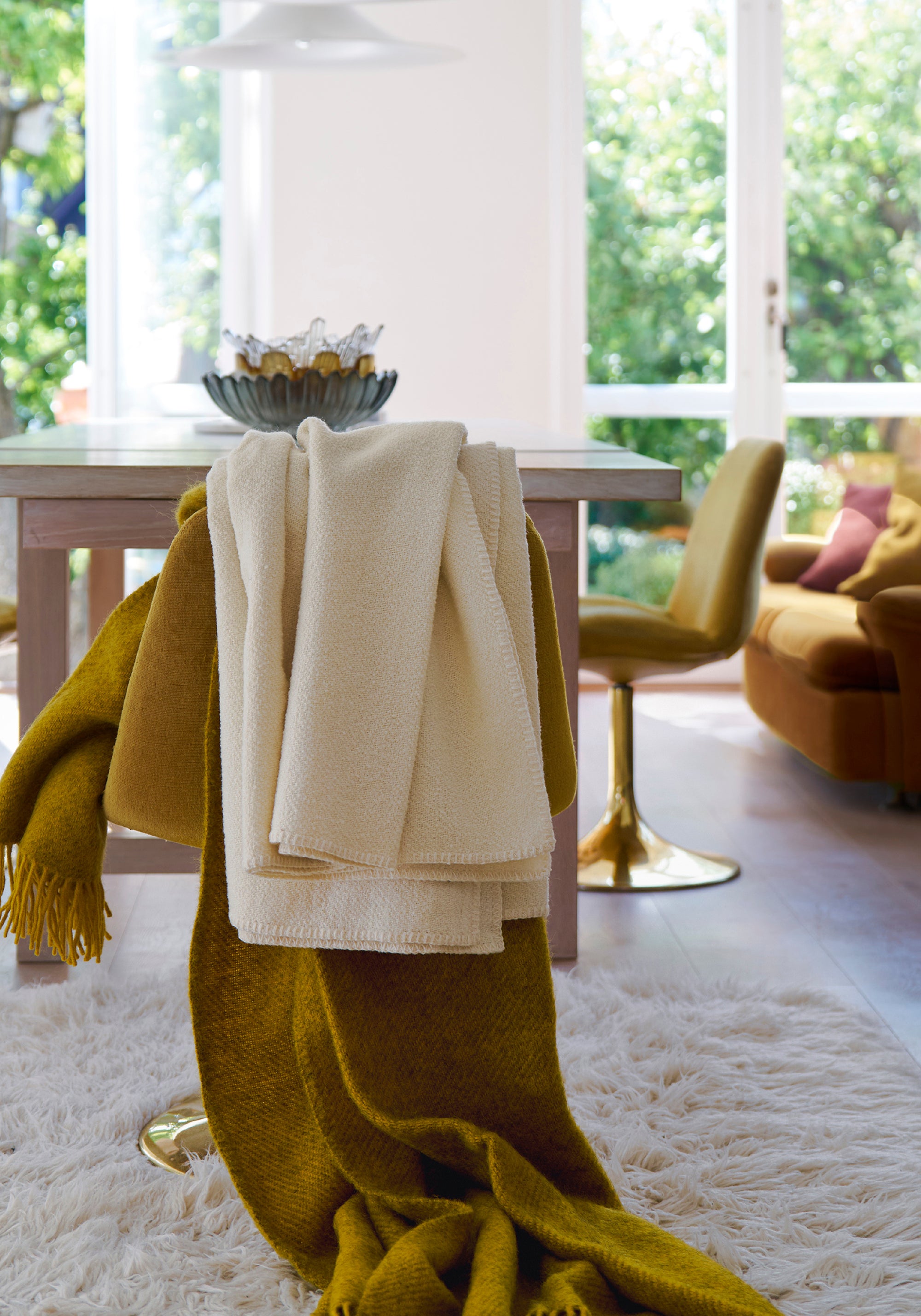 Pled din lână - Boucle Cream