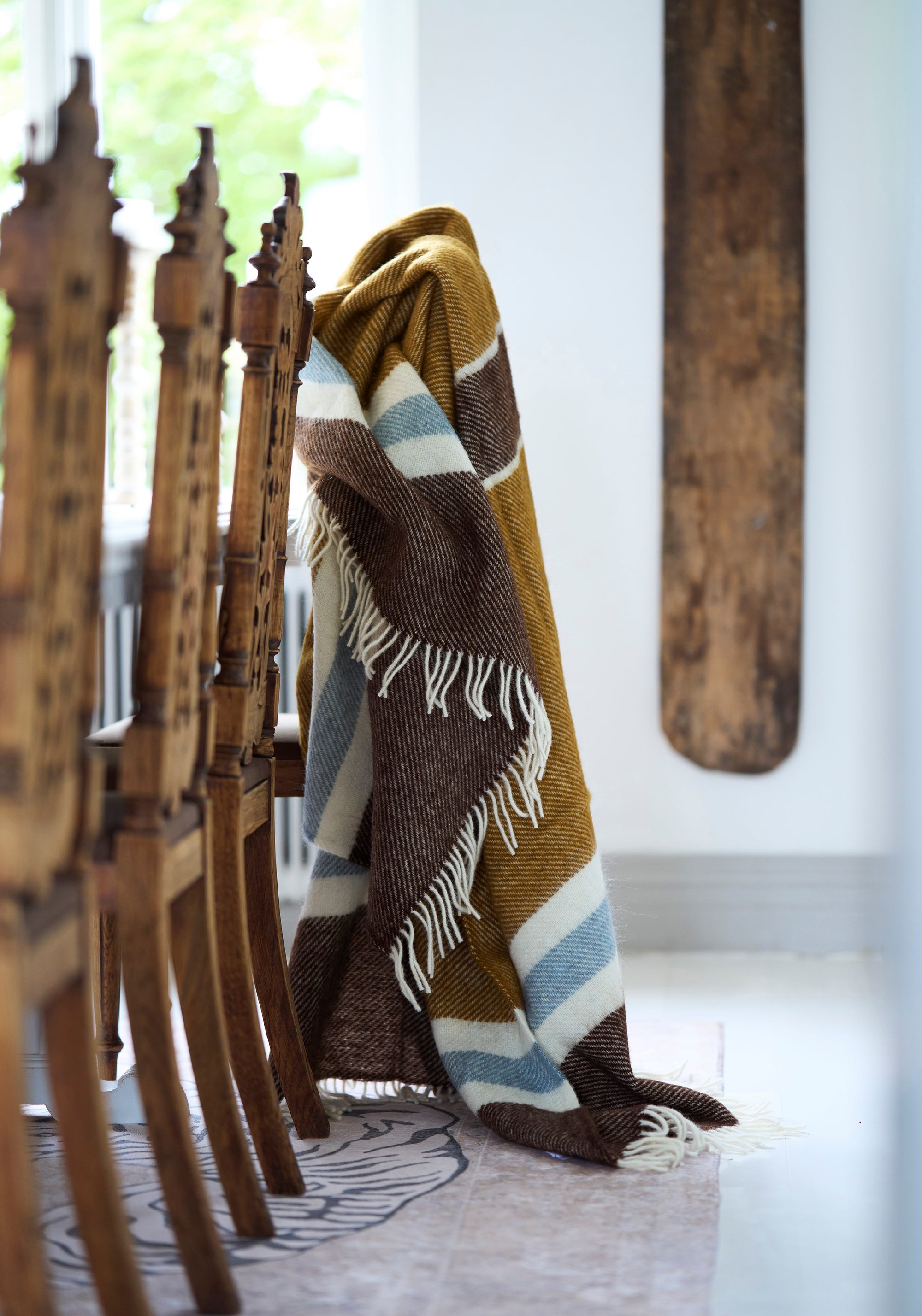 Pled din lână - Gotland Stripe Caramel