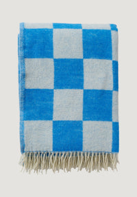 Pled Premium din lână merinos - reciclată - Tile Blue