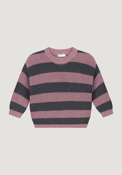 Pulover Chunky Knit din bumbac - Stripes Heather Yuki HipHip.ro