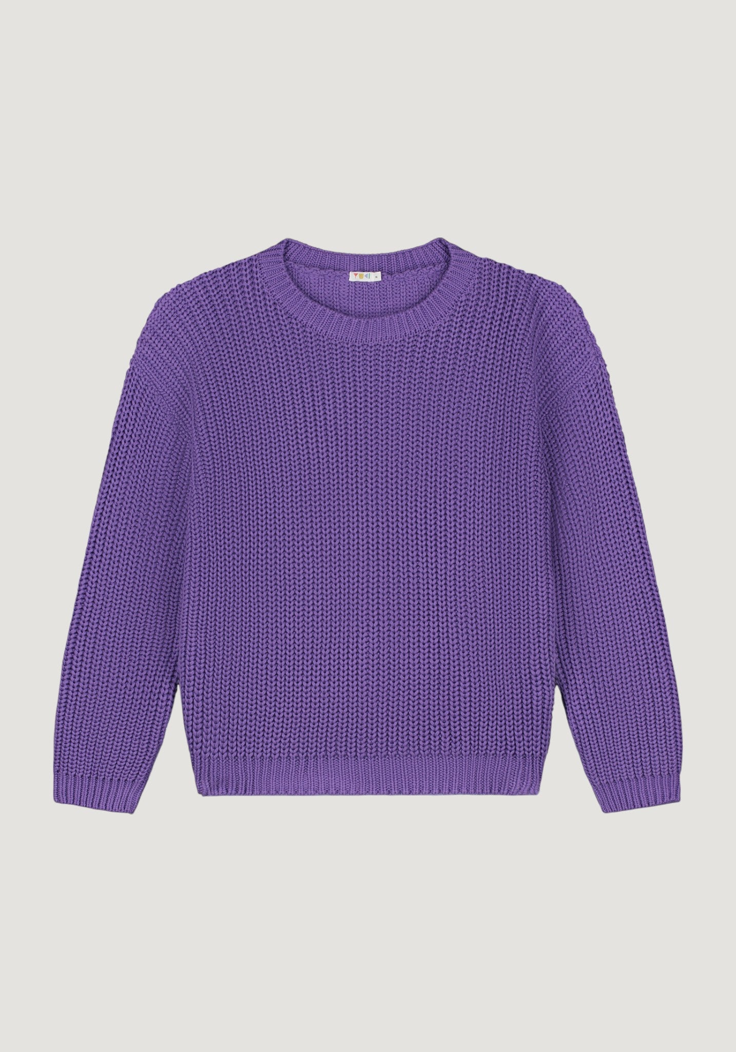 Pulover Chunky tricotat femei din bumbac - Amethyst