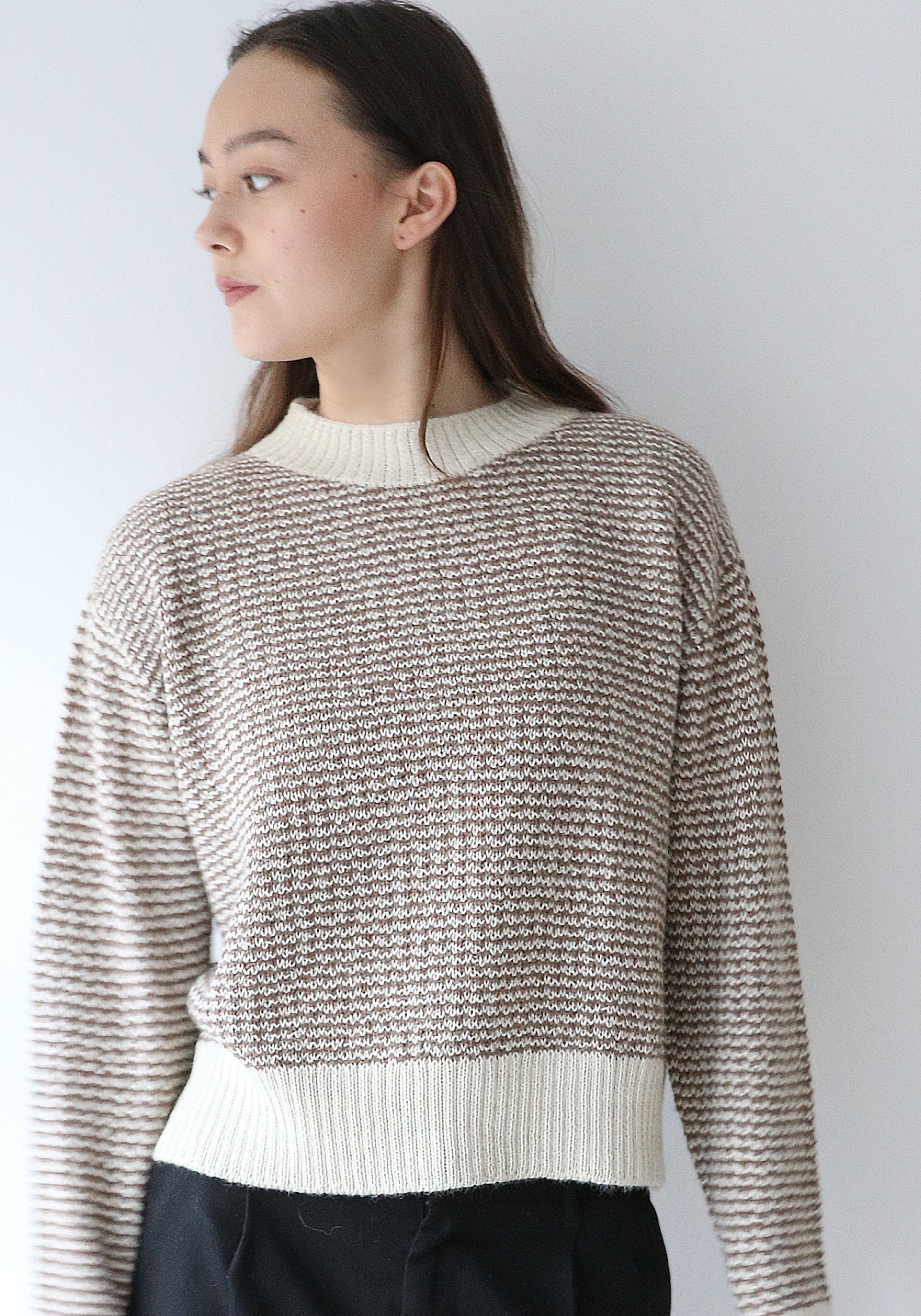 Pulover din alpaca - Katy Ivory/Cocoa
