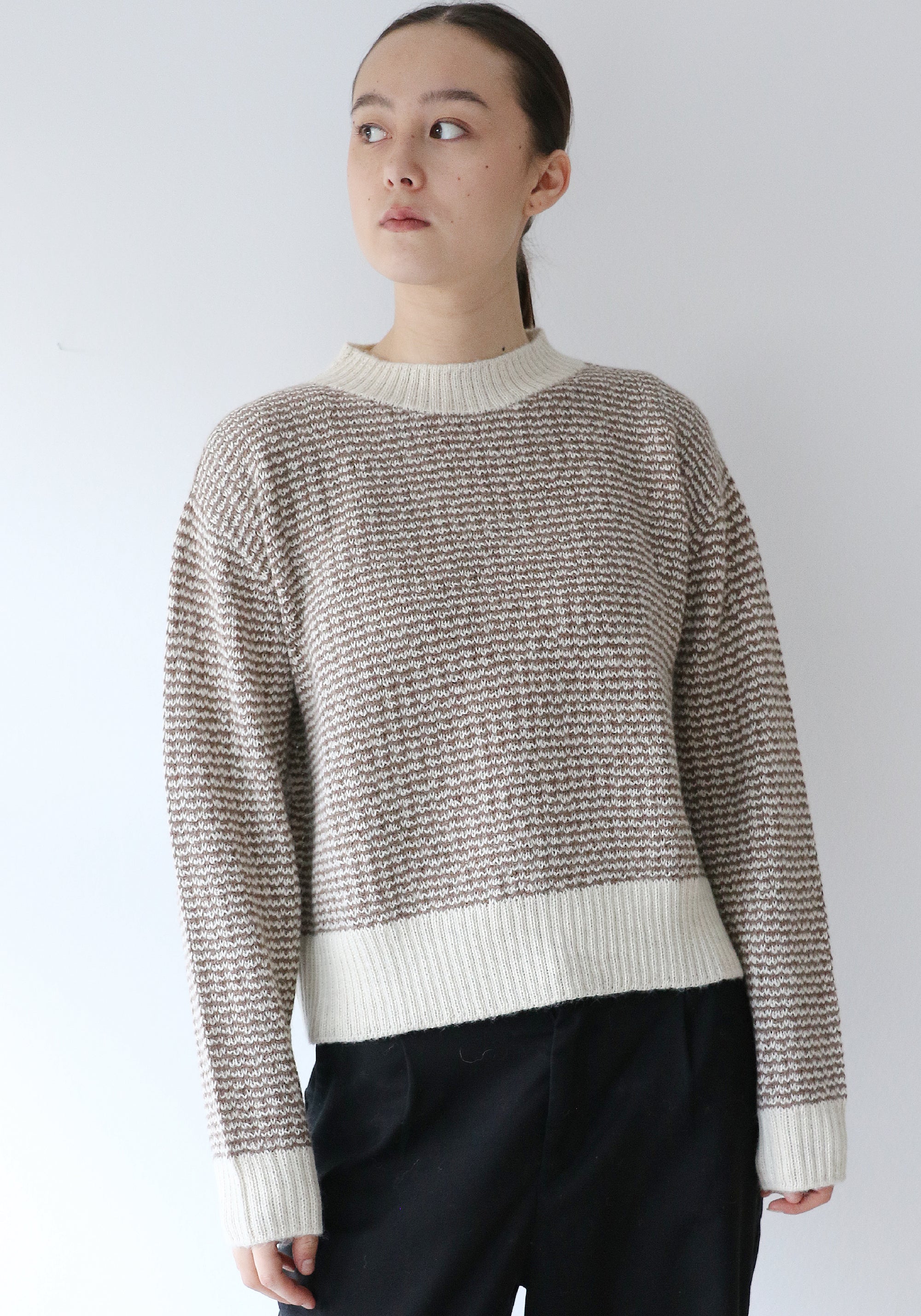 Pulover din alpaca - Katy Ivory/Cocoa