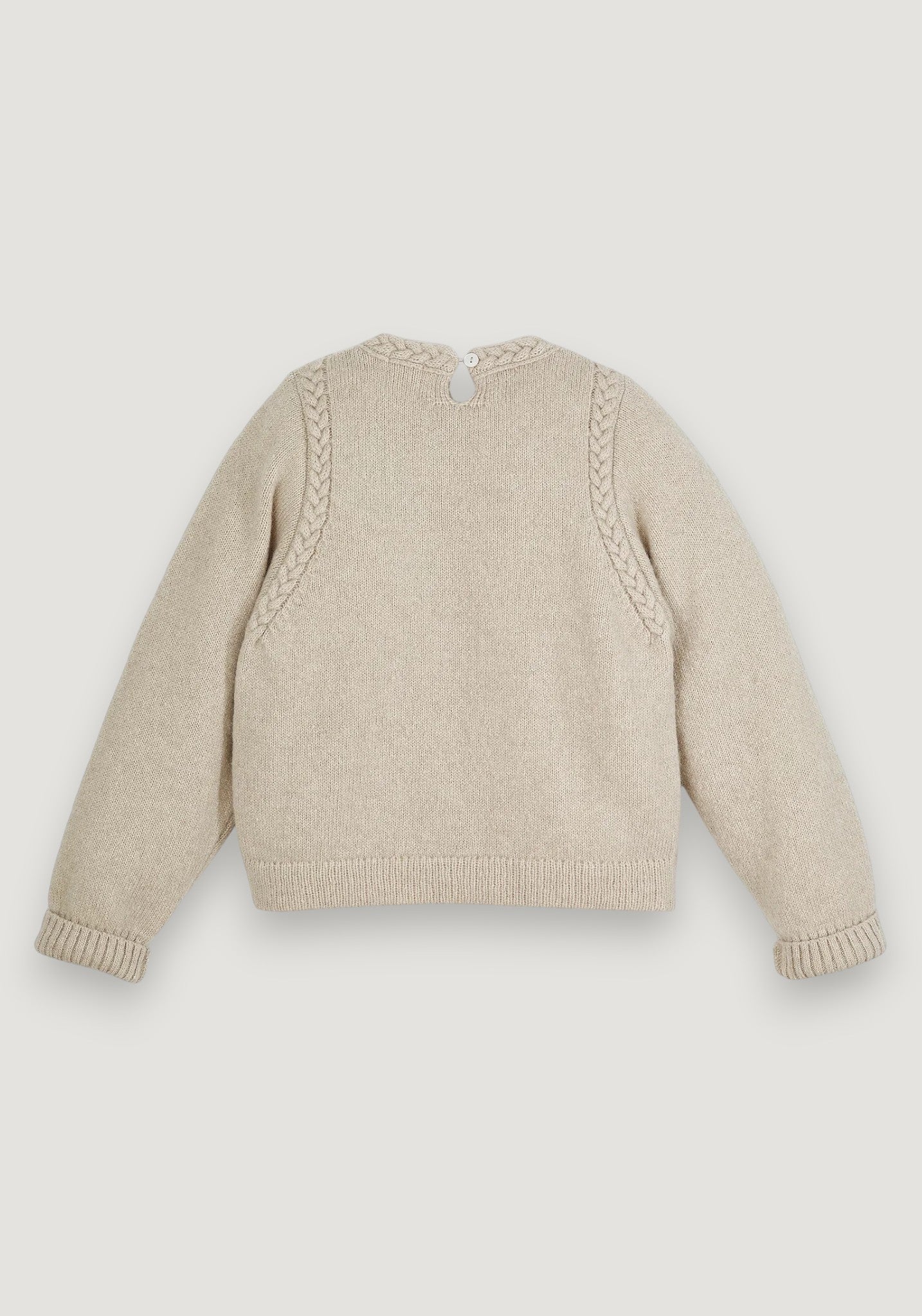 Pulover din alpaca, lână merinos și mătase - Beige