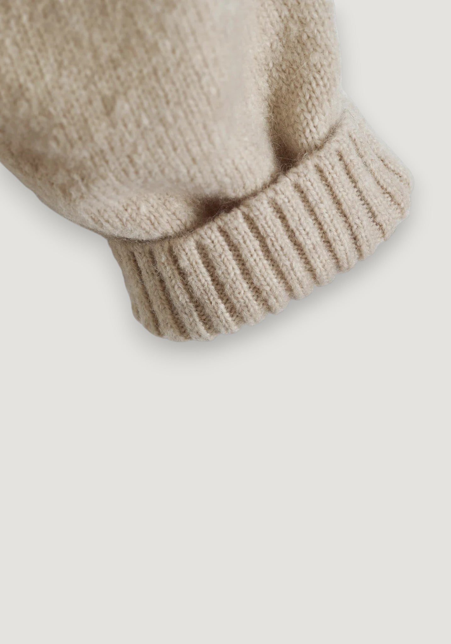 Pulover din alpaca, lână merinos și mătase - Beige