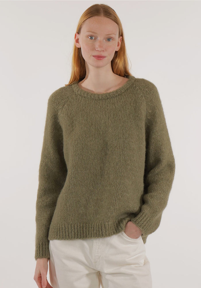 Pulover din alpaca și bumbac Pima - Danae Olive