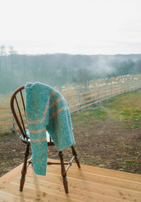 Pulover femei din alpaca și bumbac Pima - Givre Aqua/Light Grey Les Racines du Ciel HipHip.ro