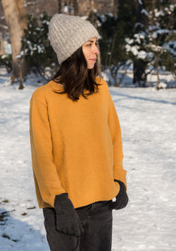 Pulover din baby alpaca - Aurore Mustard