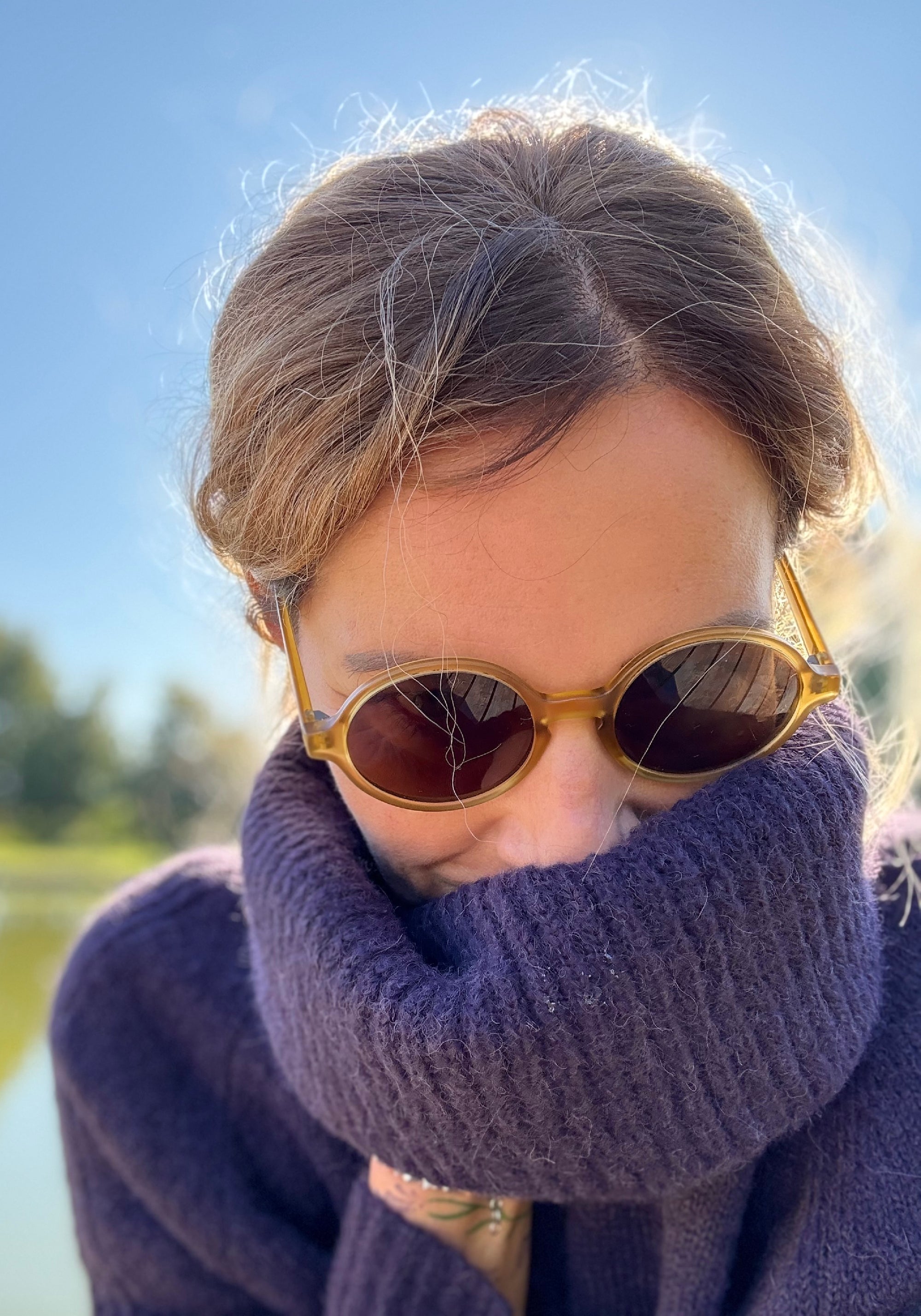 Pulover din baby alpaca - Bleuenn Eggplant
