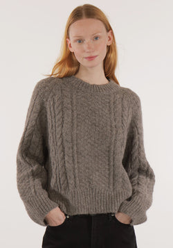 Pulover din baby alpaca - Ivan Dark Grey