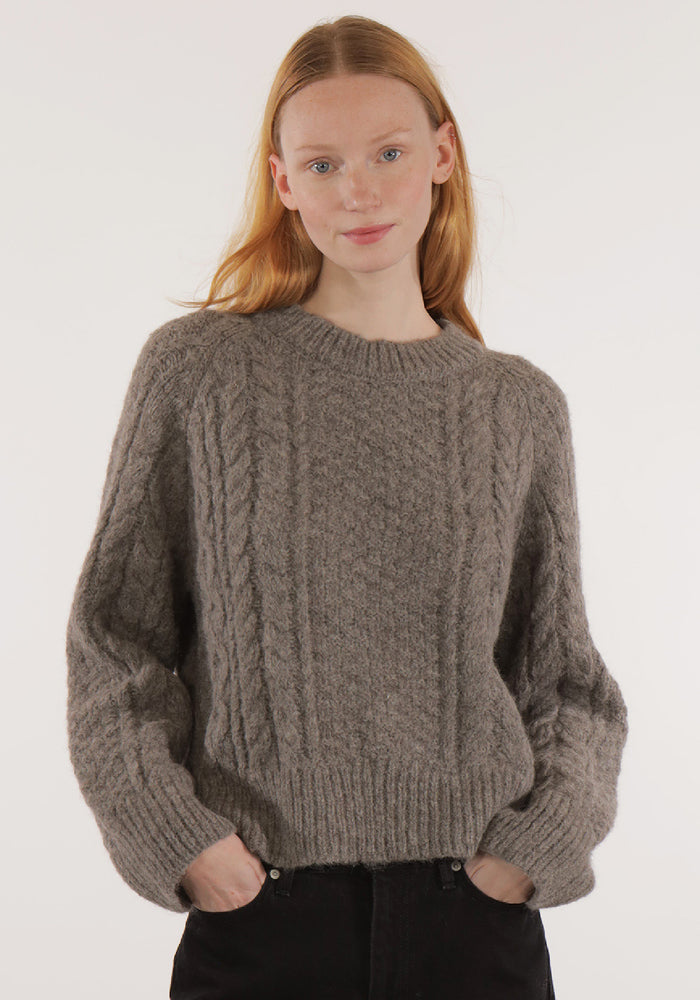 Pulover din baby alpaca - Ivan Dark Grey