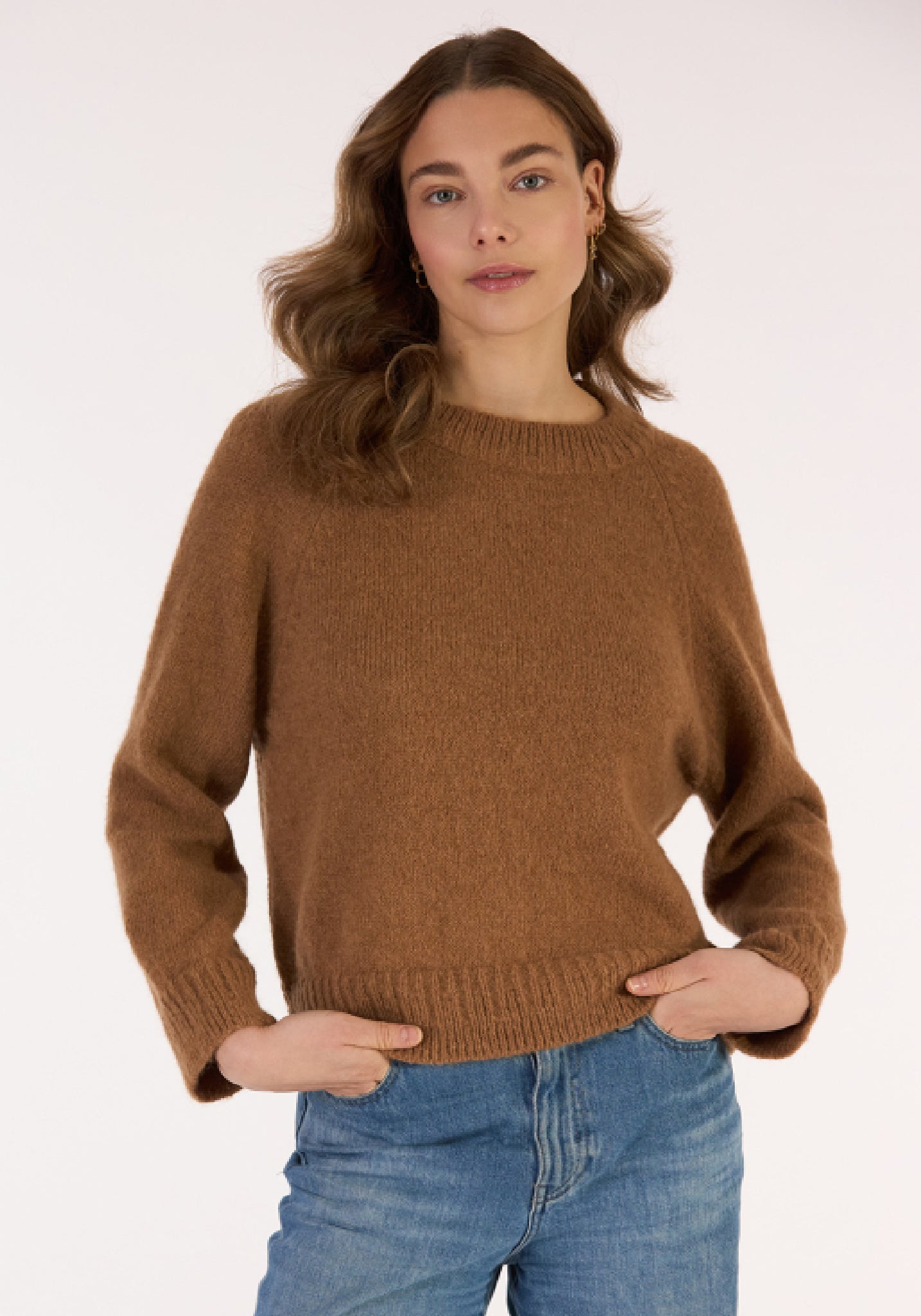 Pulover din baby alpaca - Judith Camel Natural