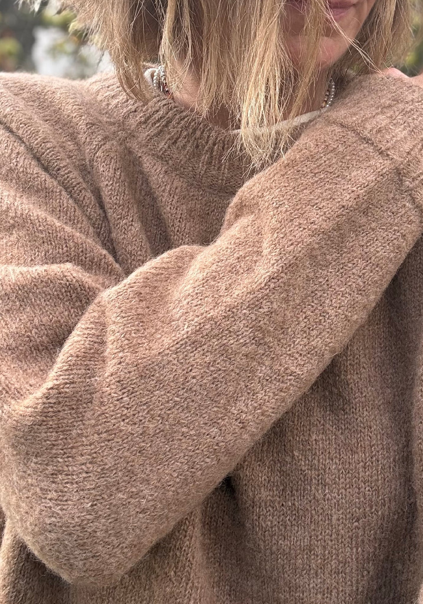 Pulover din baby alpaca - Judith Camel Natural