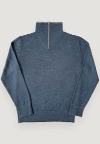 Pulover bărbați baby alpaca - Troyer Stormy Blue Melange De Colores HipHip.ro