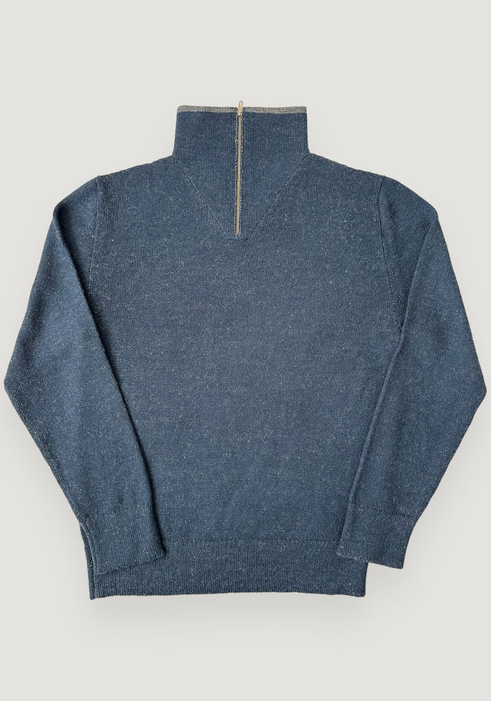 Pulover bărbați baby alpaca - Troyer Stormy Blue Melange De Colores HipHip.ro