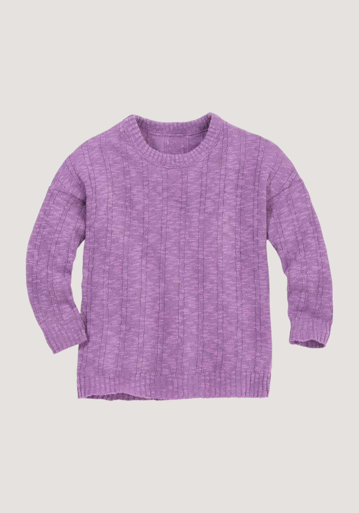 Pulover din bumbac și in - Lilac