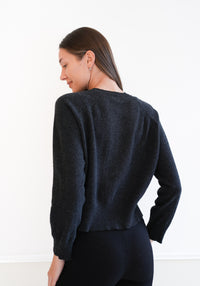 Pulover femei din cașmir - Opal Black Melange
